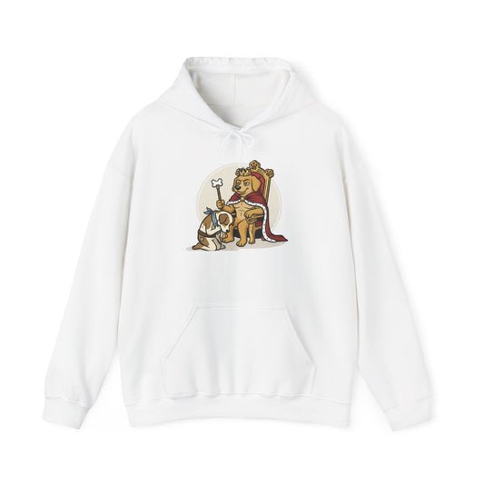 Hoodie — Funny Crowned Dog Throne Graphic Hoodie