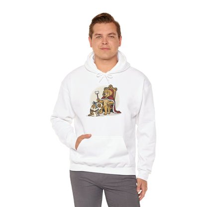 Hoodie — Funny Crowned Dog Throne Graphic Hoodie